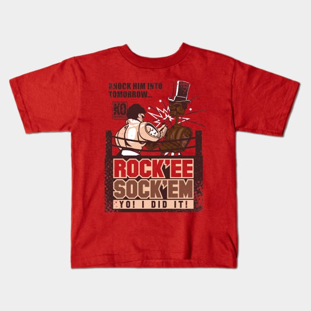 Rockee Sockem Kids T-Shirt by WarbucksDesign